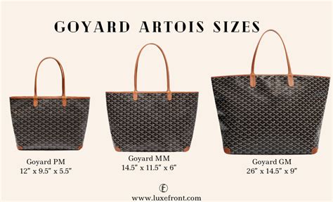 goyard gm size cm|goyard bag dimensions.